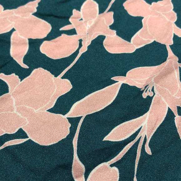 Eloquii green / pink floral print full jumper with waist tie. Like new!! - Picture 2 of 8